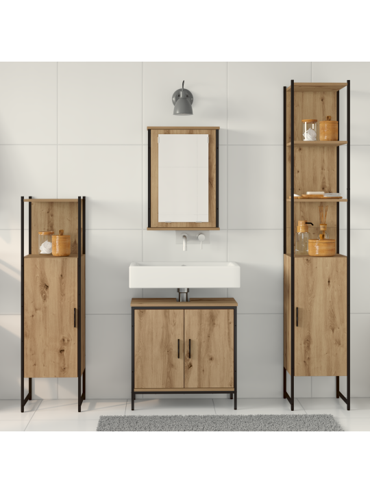 4dílná souprava koupelnového nábytku artisan oak z umělého dřeva