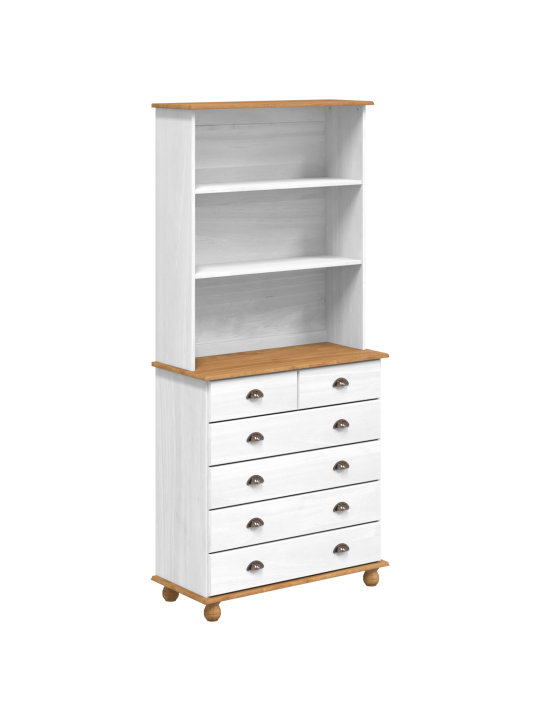 Hutch 'askim'bílý 91x40x199.5 cm masivní dřevo borovice
