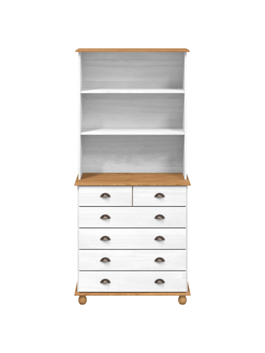 Hutch 'askim'bílý 91x40x199.5 cm masivní dřevo borovice
