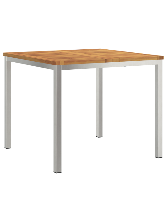 5dílný zahradní jídelní set z masivního dřeva akácie, venkovní jídelní stůl 90x90x74.5 cm z masivního dřeva akácie