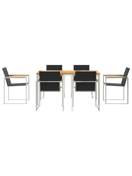 7-dílný zahradní jídelní set solid wood teak