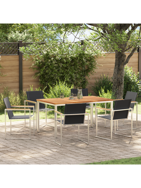 7-dílný zahradní jídelní set solid wood teak