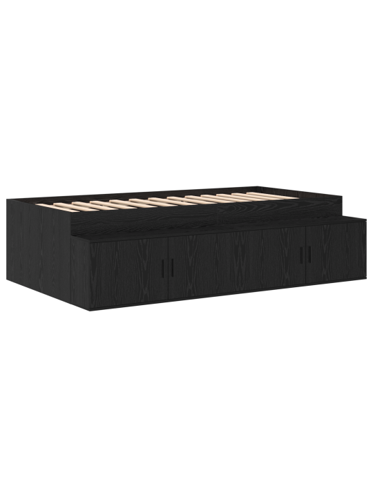 Rám postele s úložným prostorem černý dub 75x190 cm