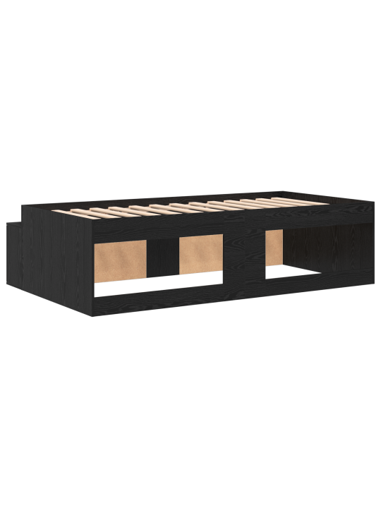 Rám postele s úložným prostorem černý dub 75x190 cm