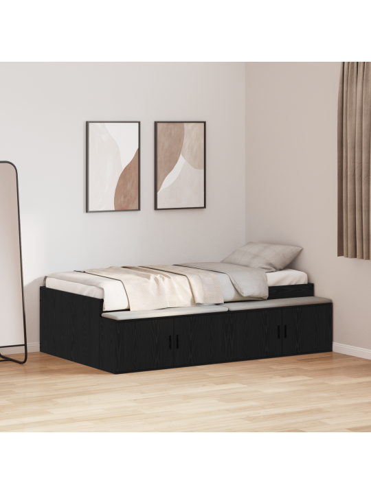 Rám postele s úložným prostorem černý dub 75x190 cm
