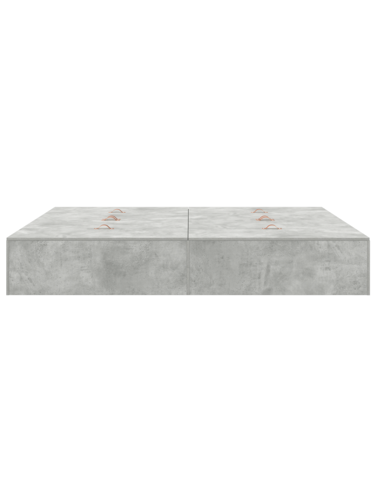 Rám postele s úložným prostorem betonově šedý 200x200 cm