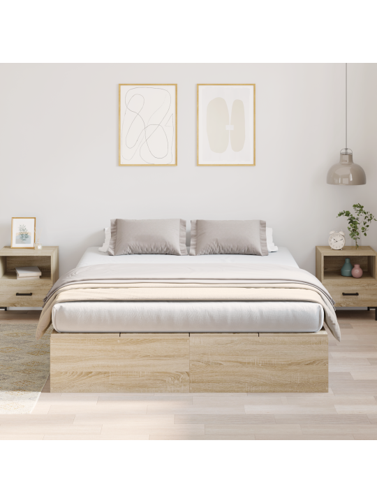 Rám postele s úložným prostorem sonoma dub 150x200 cm