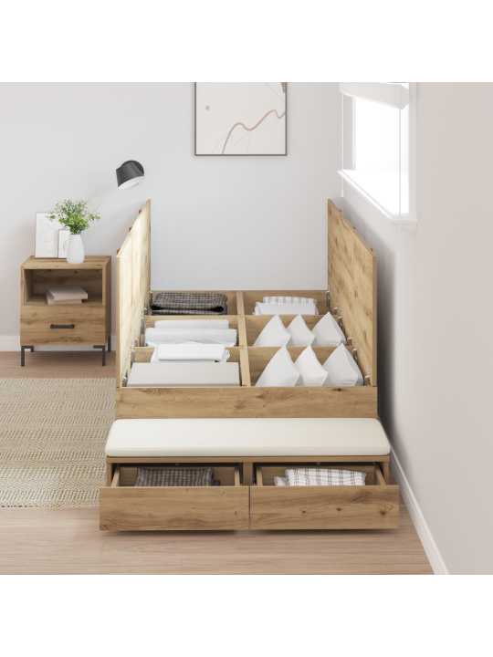 Rám postele s úložným prostorem artisan oak 90x200 cm