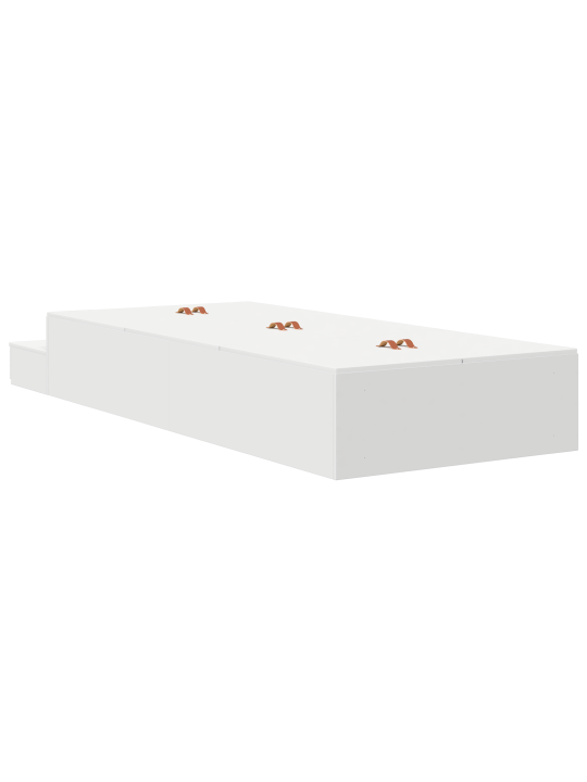 Rám postele s úložným prostorem bílá 100x200 cm