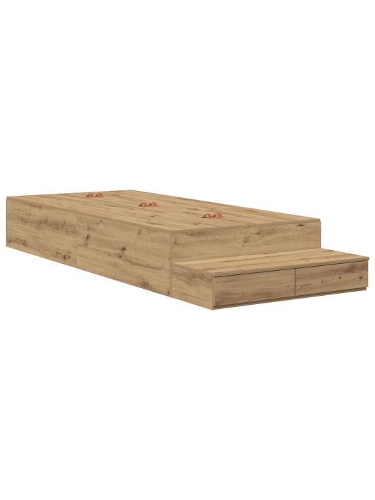 Rám postele s úložným prostorem artisan oak 100x200 cm