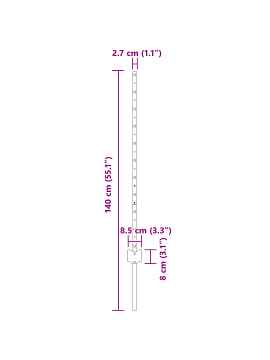 Plotové sloupky 44 ks u-kanál zelené 140 cm ocel