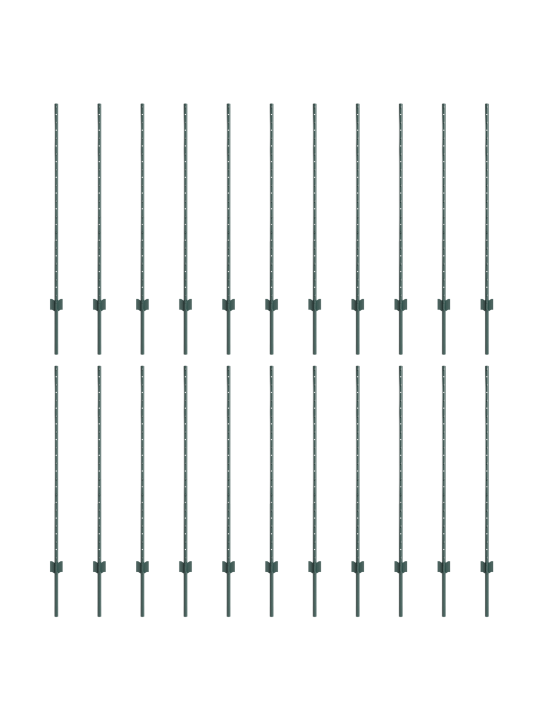 Oplocovací sloupky 22 ks u-kanál zelené 160 cm ocel