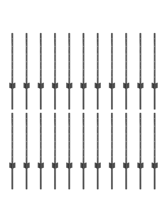 Plotové sloupky 22 ks u-channel šedý 100 cm ocel