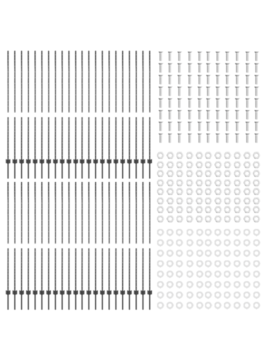Sloupky 88 ks u-kanál šedé 200 cm ocel