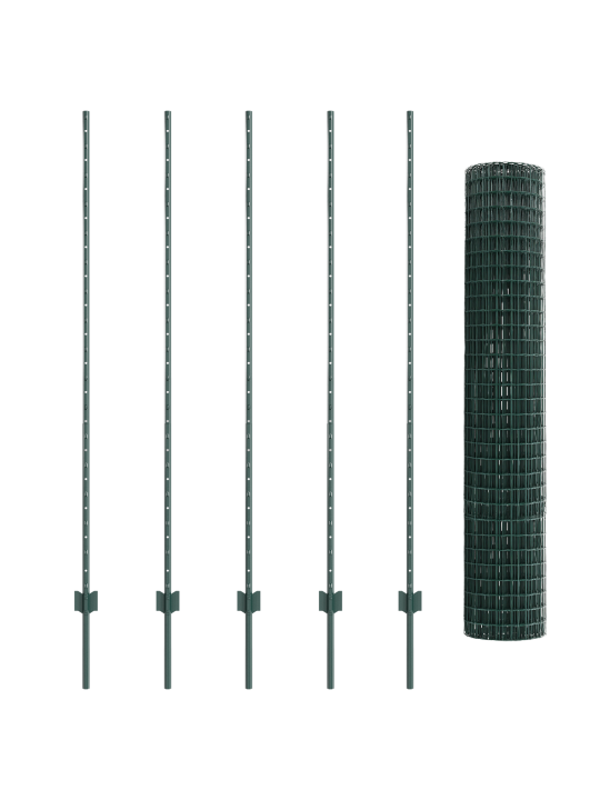 Euro plot s 5 u sloupky zelený 1.5x10 m ocelový