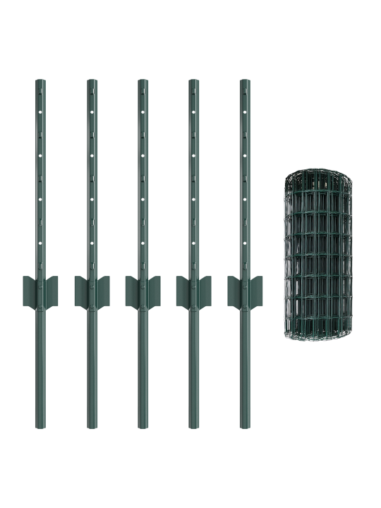 Evropské oplocení se 5 u sloupky zelené 0,4x10 m kov