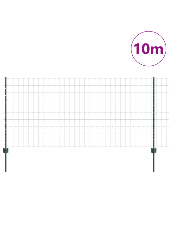 Euro plot se 5 u sloupky zelený 1x10 m ocel