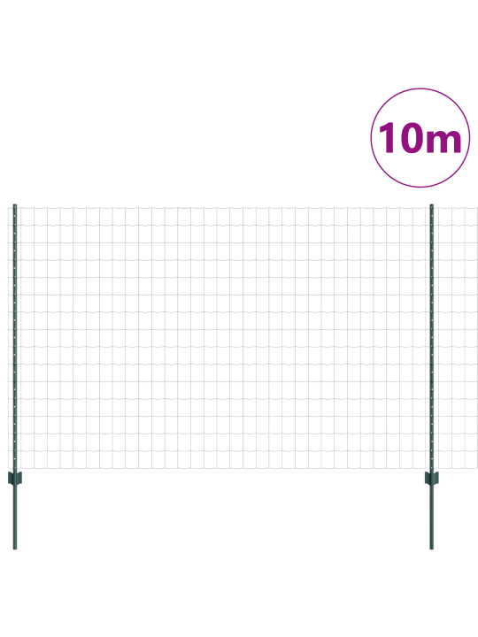 Evropský plot s 5 u sloupky zelený 1.6x10 m ocel