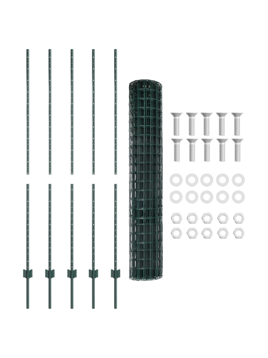Evropský plot s 5 u sloupky zelený 1.6x10 m ocel