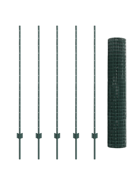 Euro plot s 5 u sloupky zelená 1,4x10 m ocel
