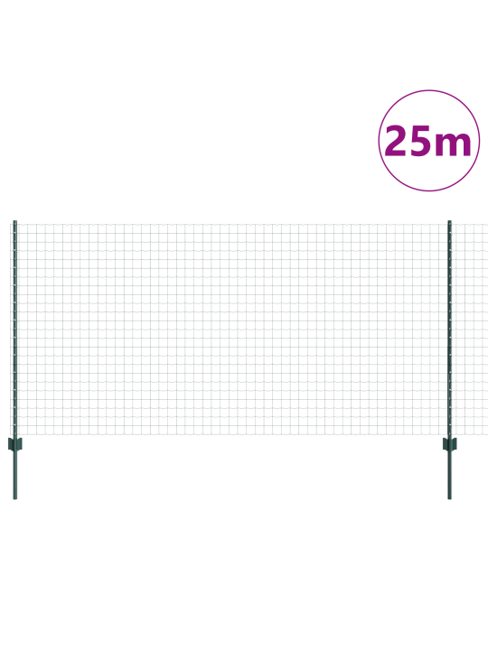 Euro plot s 11 u sloupky zelená 1,2x25 m ocel