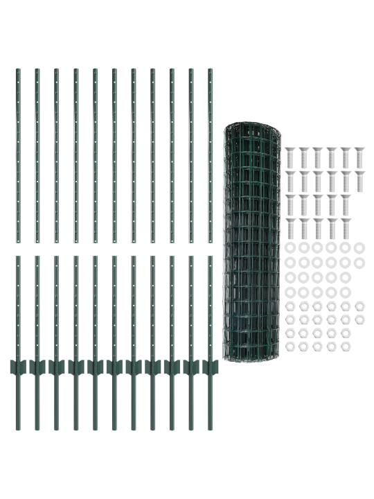 Euro plot se 11 sloupky zelená 1,2x25 m ocel