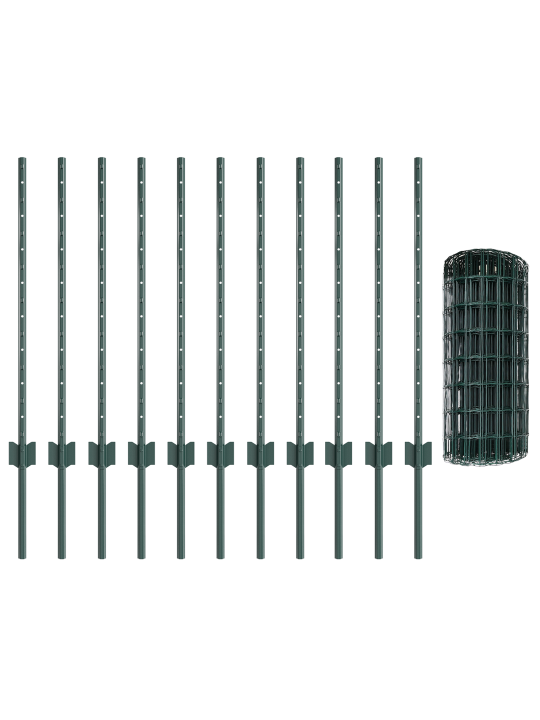 Euro plot s 11 u sloupky zelená 0,8x25 m ocel