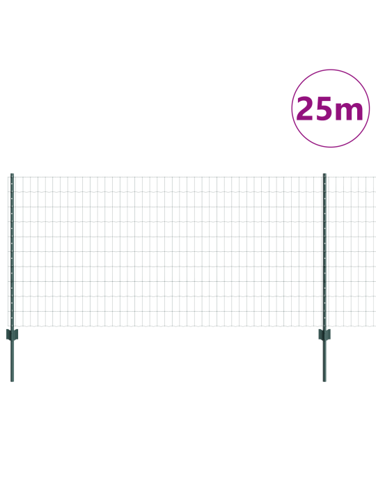 Euro plot s 11 u sloupky zelený 1x25 m ocel