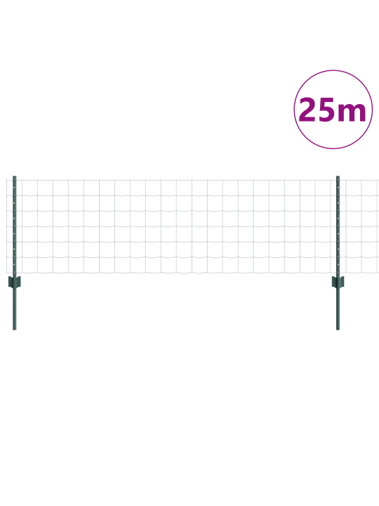 Euro plot s 11 u sloupky zelená 0,6x25 m ocel
