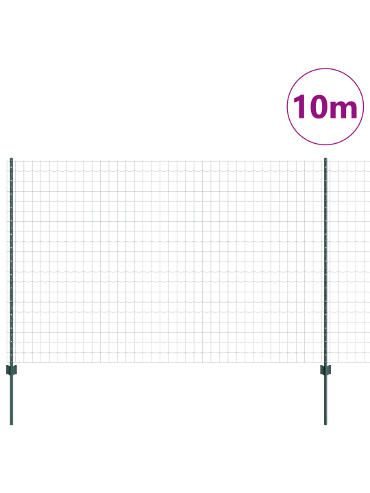 Zahradní plot sada 2 zelená kov 10 x 1.5 m odolný