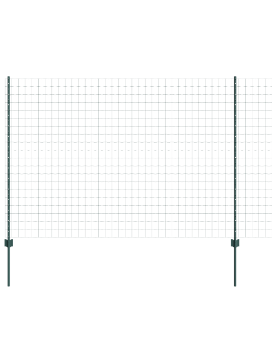 Zahradní plot sada 2 zelená kov 10 x 1.5 m odolný