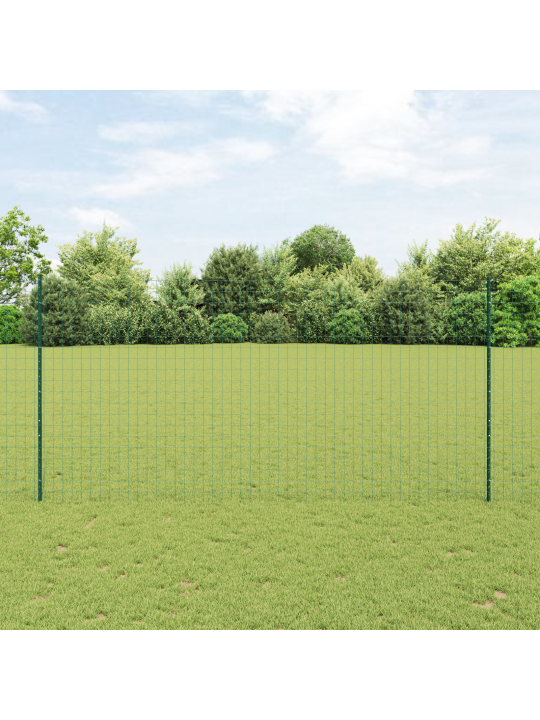 Zahradní plot sada 2 zelená kov 10 x 1.5 m odolný