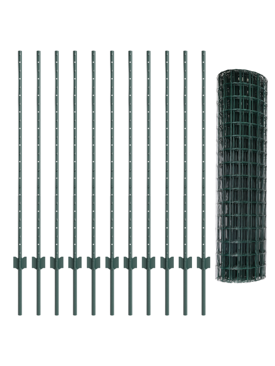 Sada zahradního plotu sada 2 zelený polyethylen 25 x 1,2 m
