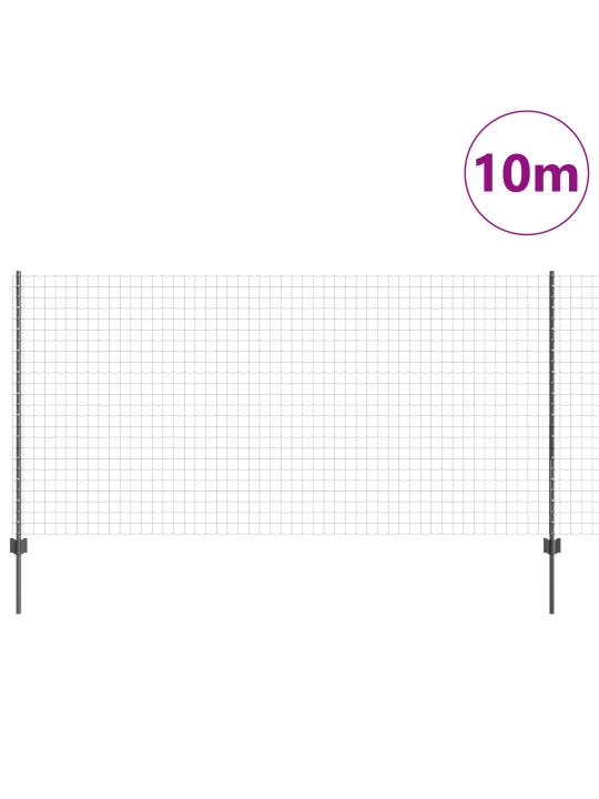 Euro plot s 10 sloupky šedá 1,2x10 m ocel