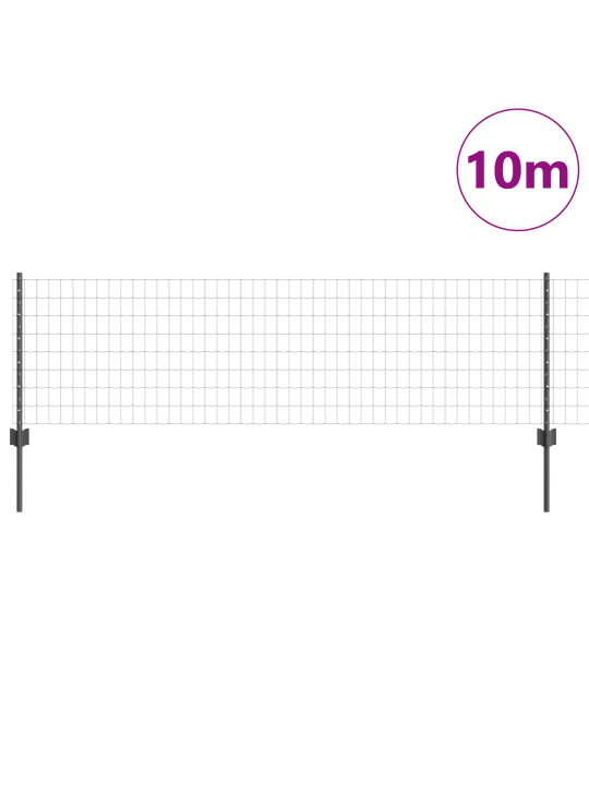 Euro plot s 5 u sloupky šedá 0,6x10 m ocel