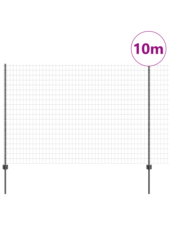 Euro plot s 10 u sloupky šedý 1,5x10 m ocel