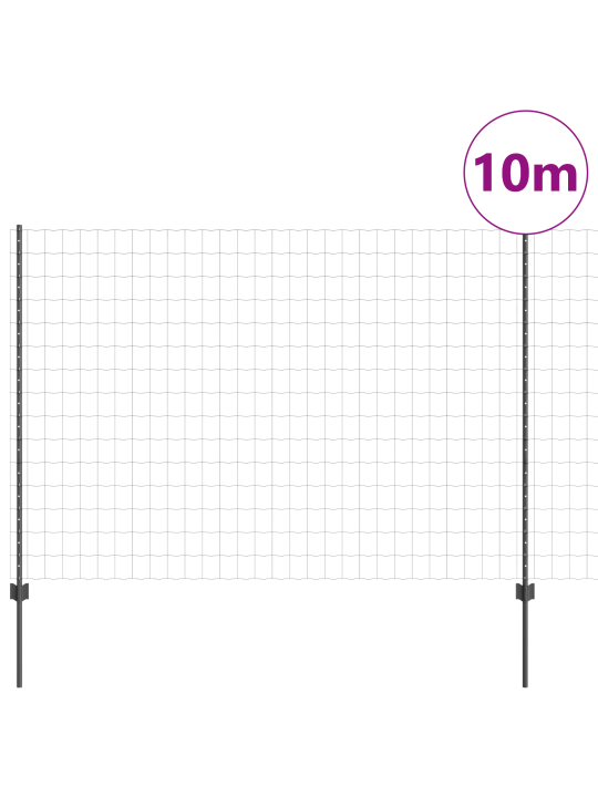 Euro plot s 10 u sloupky šedý 1,5x10 m ocel