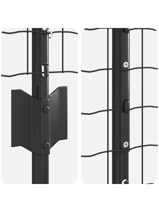Evropské oplocení s 10 u sloupky šedá 1,6x10 m ocel