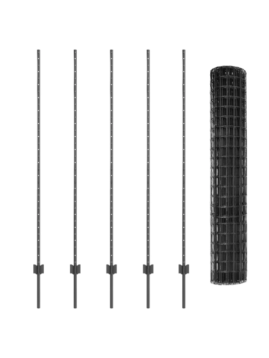 Euro plot s 10 šedými sloupky 1,6x10 m z oceli