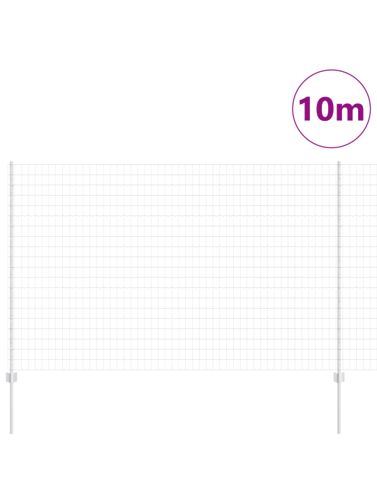 Euro plot s 10 u sloupky stříbrný 1,5x10 m ocel