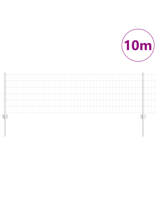 Euro plot s 5 u sloupky stříbrná 0,6x10 m ocel
