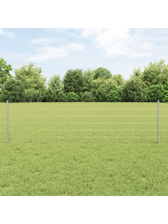 Euro plot s 5 u sloupky stříbrný 0,6x10 m ocel