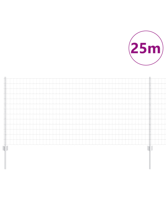 Euro plot se 22 u sloupky stříbrná 1x25 m ocel