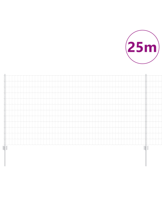 Euro plot s 22 u sloupky stříbrná 1,2x25 m ocel