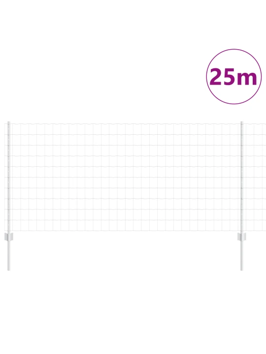 Euro plot s 22 u sloupky stříbrná 1x25 m ocel