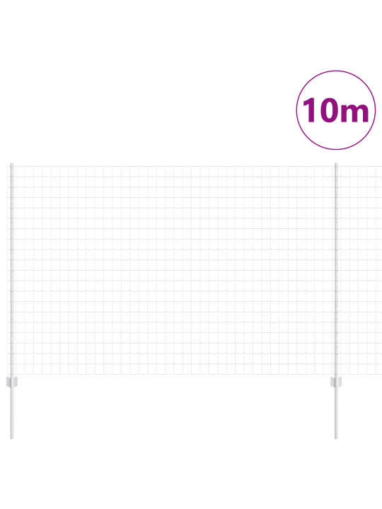 Euro plot s 10 u sloupky stříbrná 1,5x10 m ocel