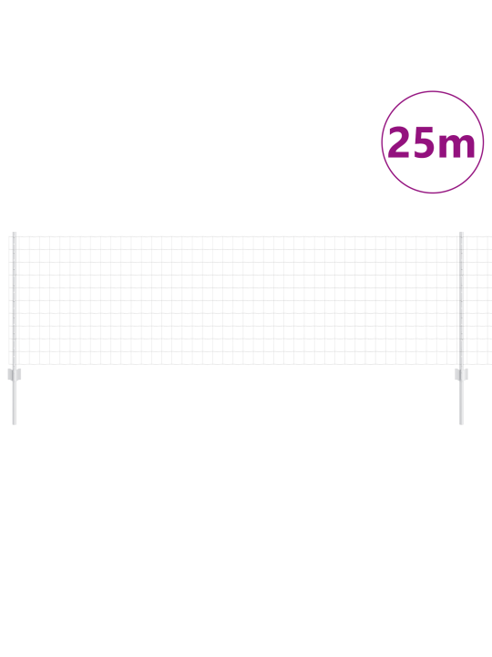 Euro plot s 11 u sloupky stříbrná 0,8x25 m ocel