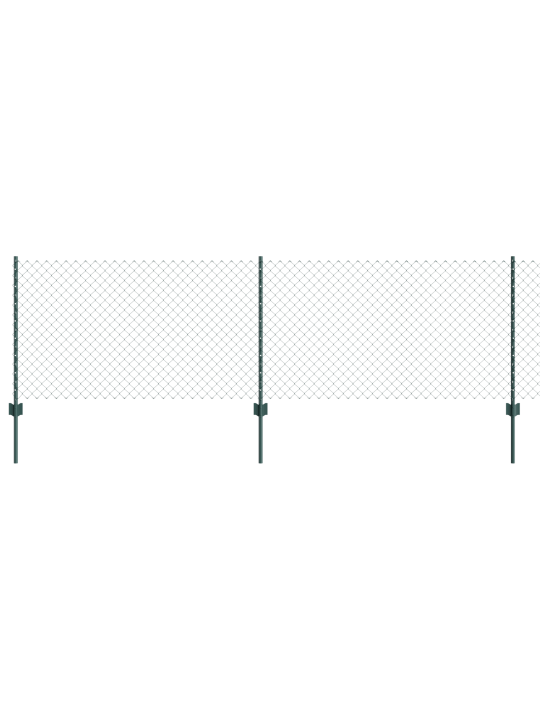 Zelený řetězový plot s 10 u sloupky 0.8x10 m