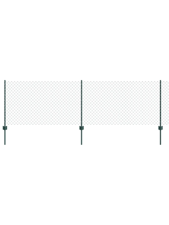 Zelený řetězový plot s 10 u sloupky 0.8x10 m