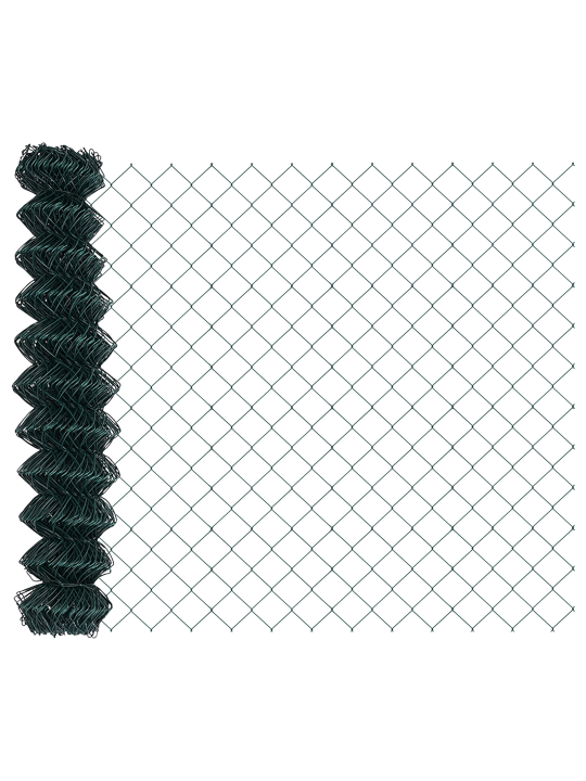 Oplocení zřetězového pletiva s 10 u sloupky zelené 1x10 m ocel